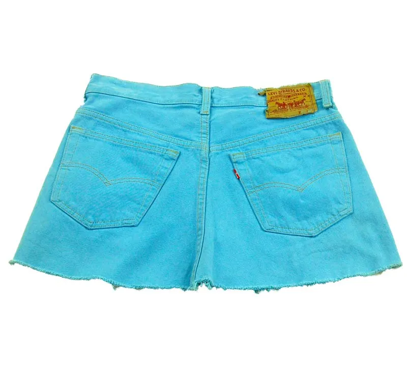 90s Baby Blue Denim Mini Skirt - 10