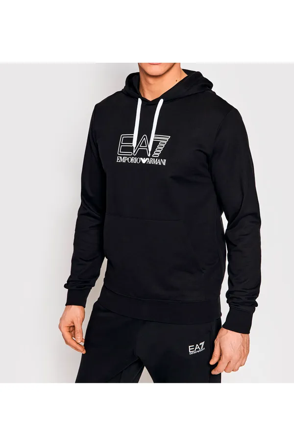 Armani EA7 Regular Hoodie Big Logo Black