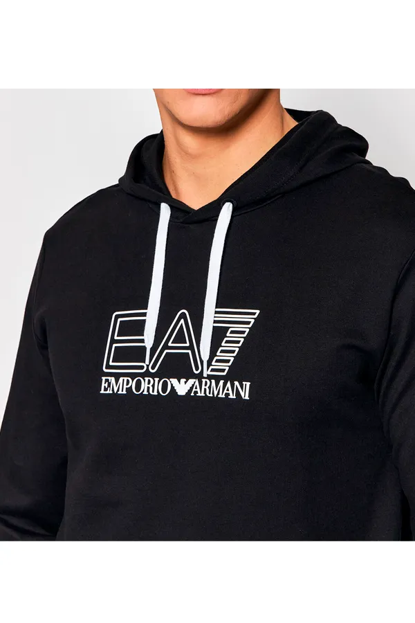 Armani EA7 Regular Hoodie Big Logo Black