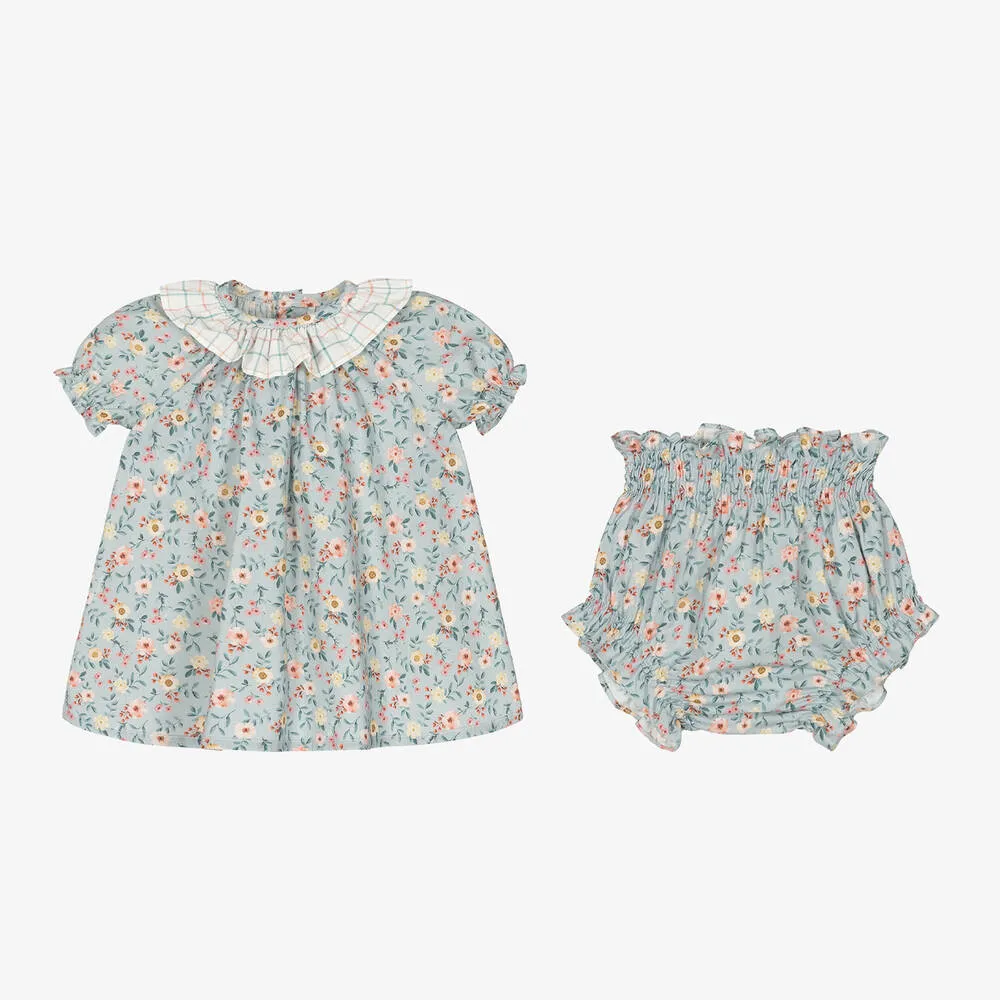 Baby Girls Blue Floral Dress