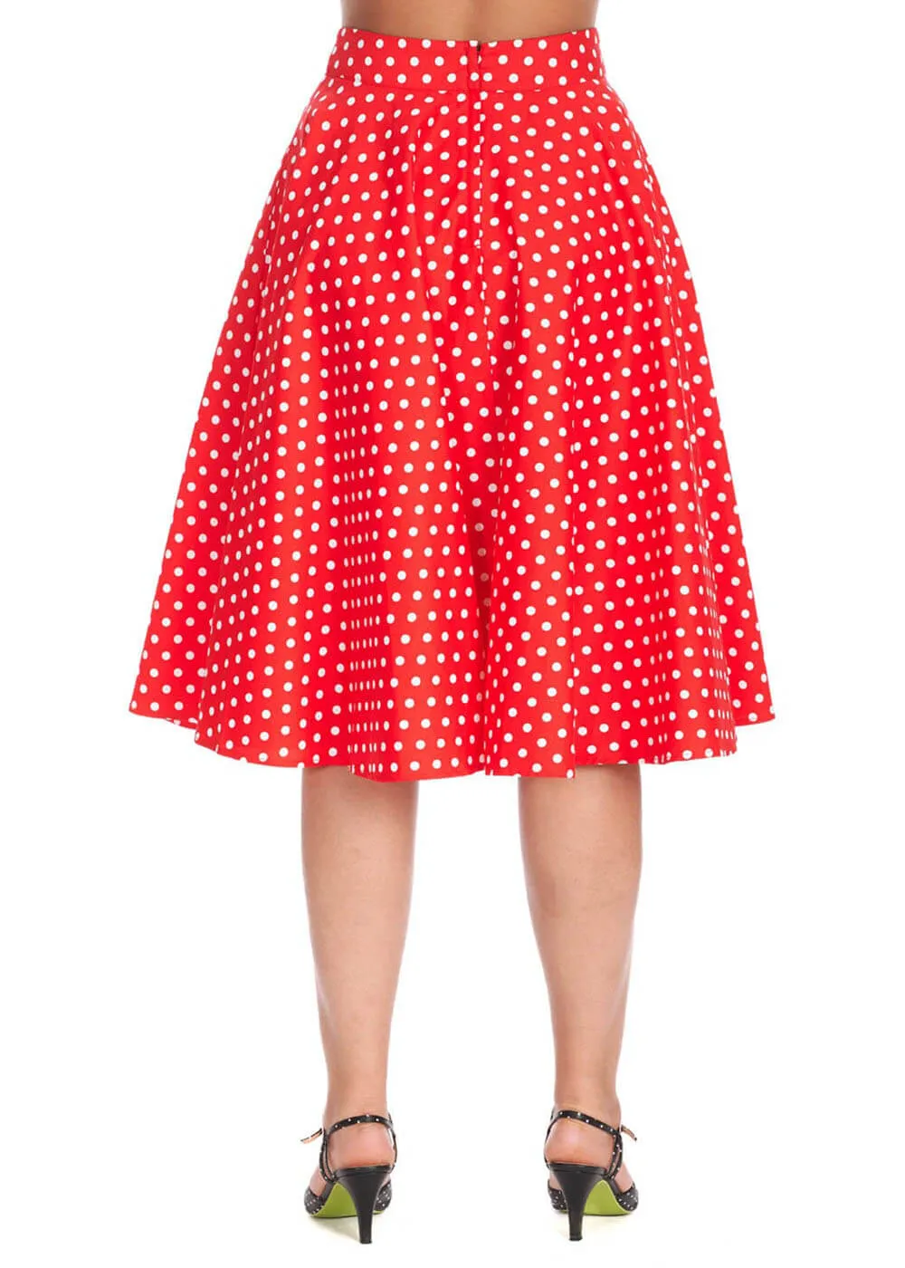 Banned Dot Days 50's Swing Skirt Red