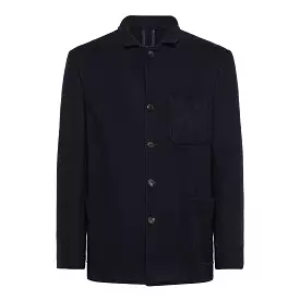 Bard wool and cashmere blazer with leather details