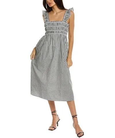 BCBGeneration Womens Checkered Poplin Midi Dress