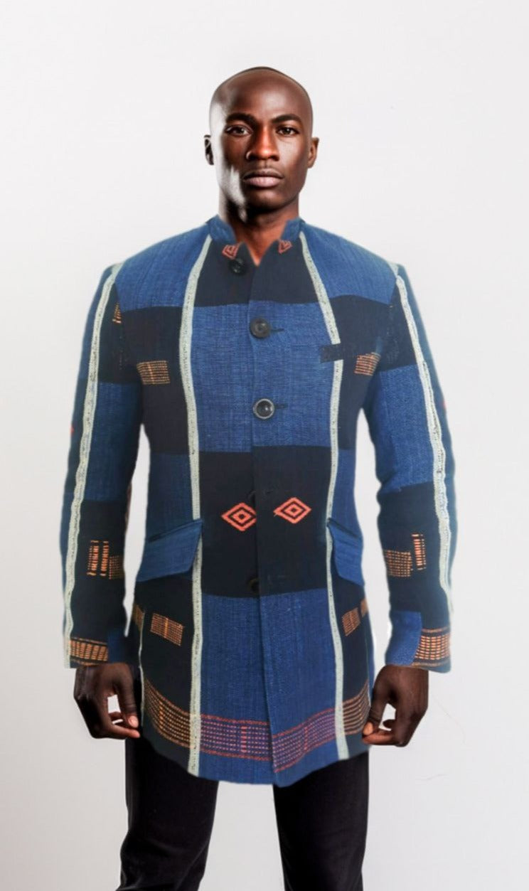 Blazer Homme Pagne Africain Senoufo - légance, authenticité et Histoire