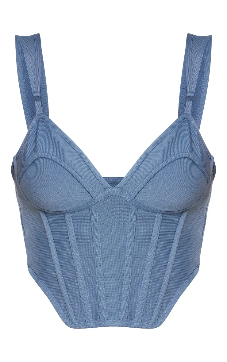 Blue Steel Bandage Dip Hem Bust Cup Corset Top