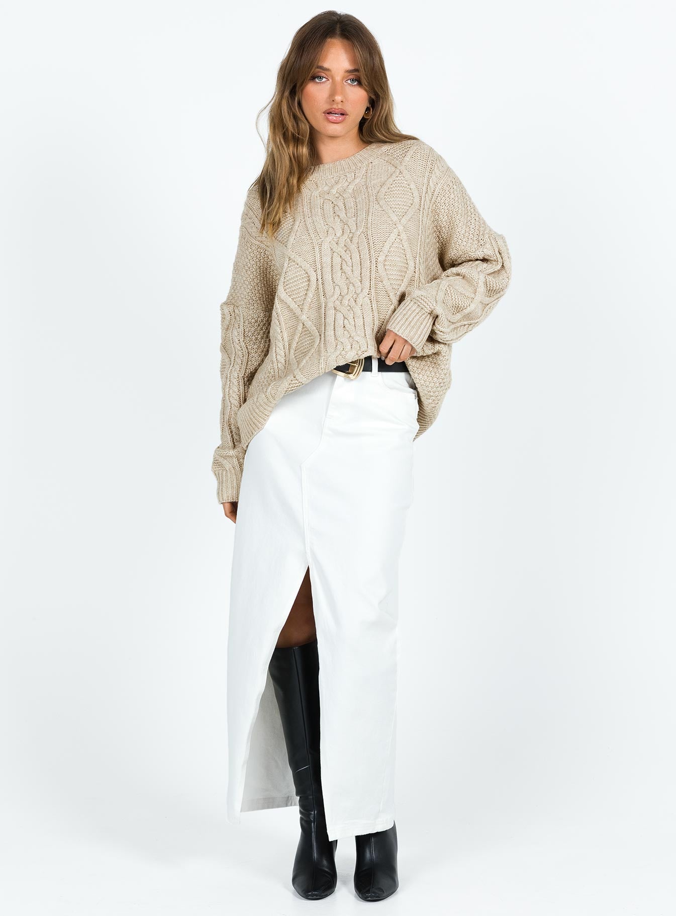 Canlish Cable Sweater Latte