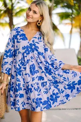 Can't Be Outdone Periwinkle Blue Floral Dress