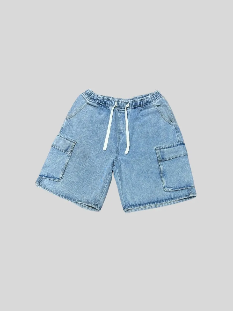 Cargo Denim Light Blue Shorts