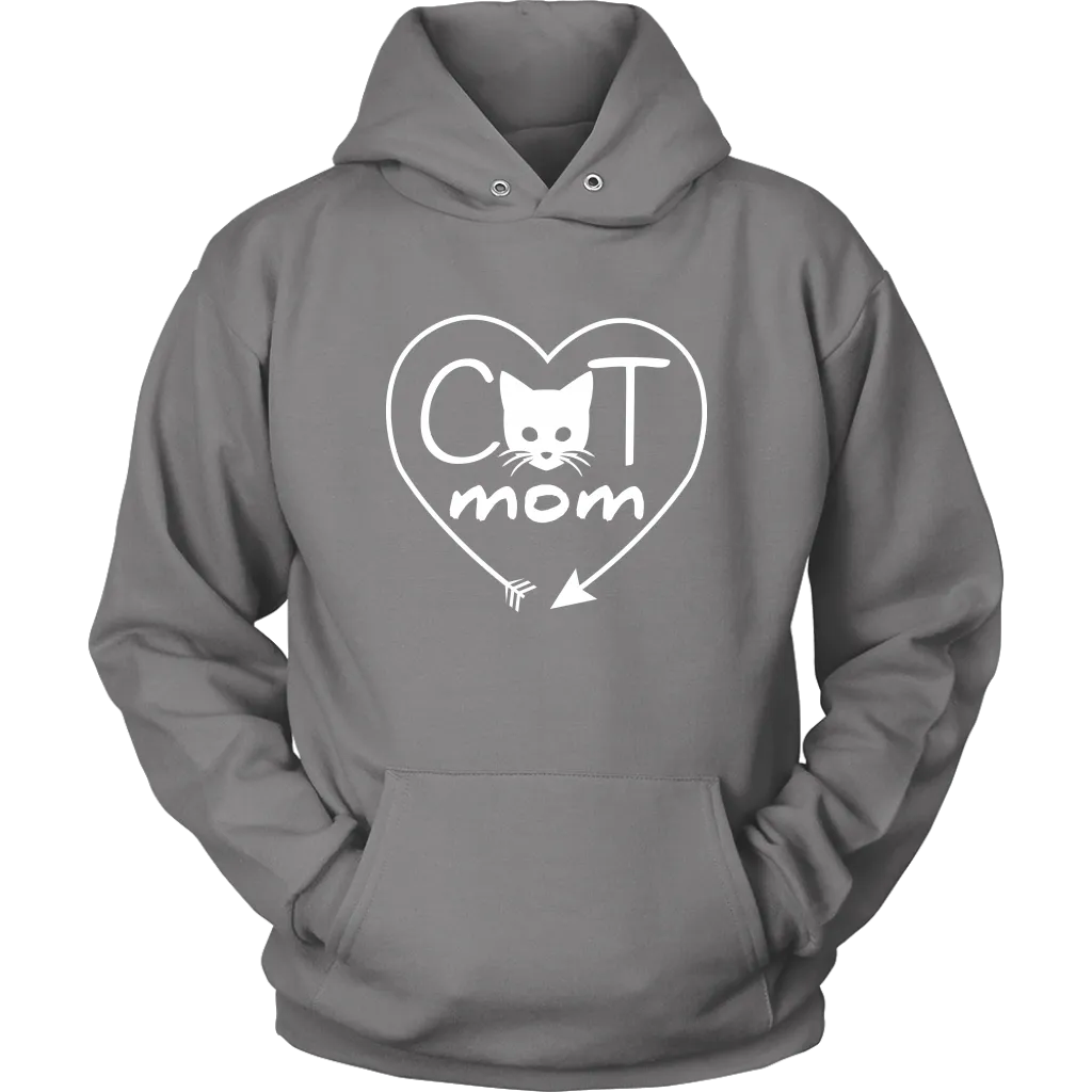 Cat Mom Heart Arrow Hoodie Sweatshirt