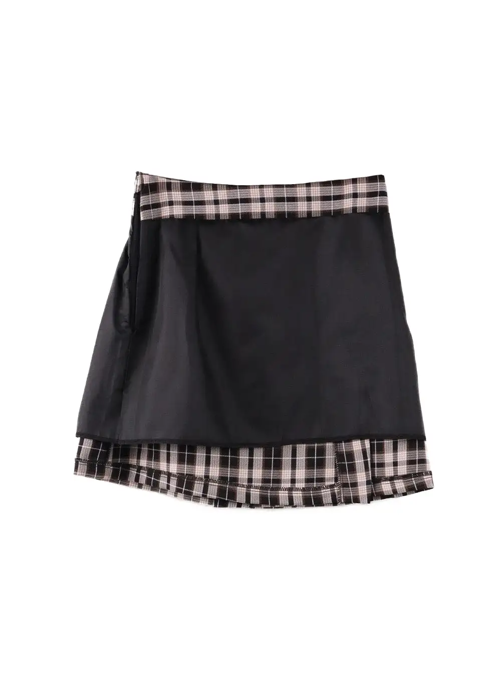 Checkered Buckle Mini Skirt OF415