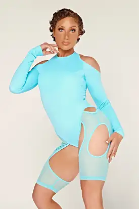 CXIX Dollhaus Mesh Bodysuit - Blue