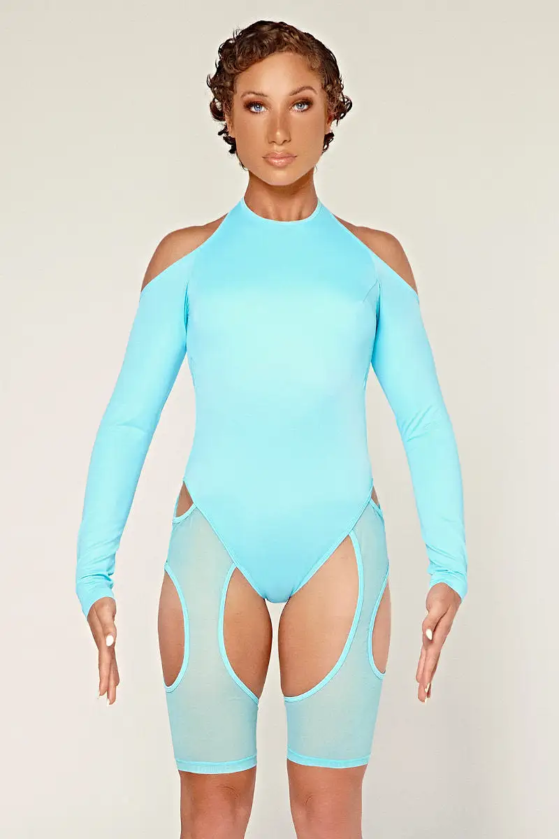 CXIX Dollhaus Mesh Bodysuit - Blue