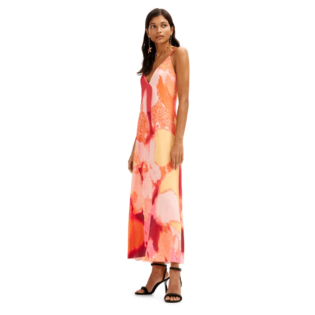 Desigual Out-of-focus Midi Slip Dress in Multi Color