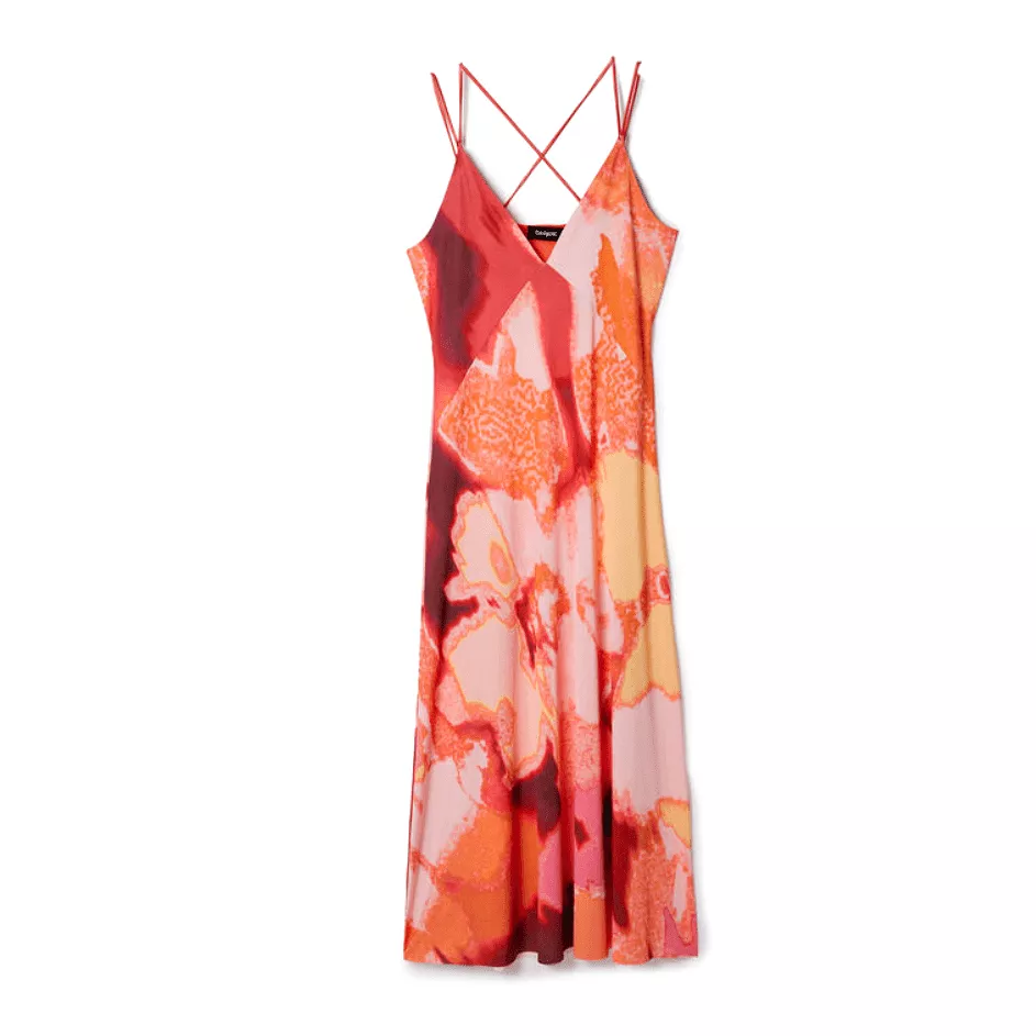 Desigual Out-of-focus Midi Slip Dress in Multi Color