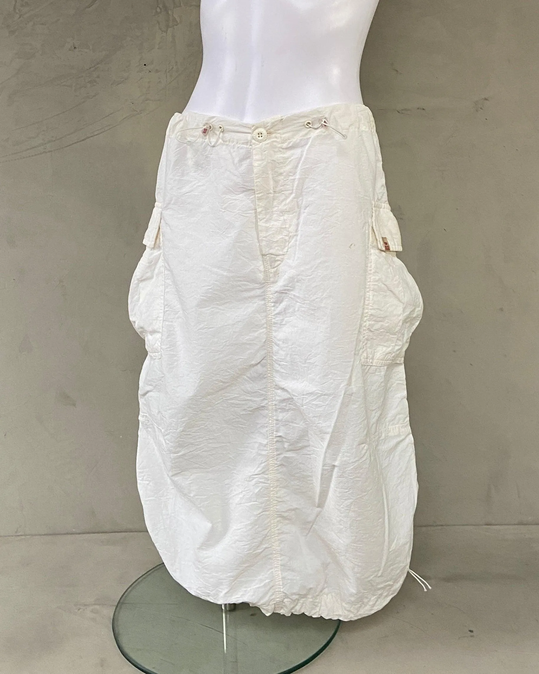 DIESEL 2000'S WHITE CARGO MIDI SKIRT - S