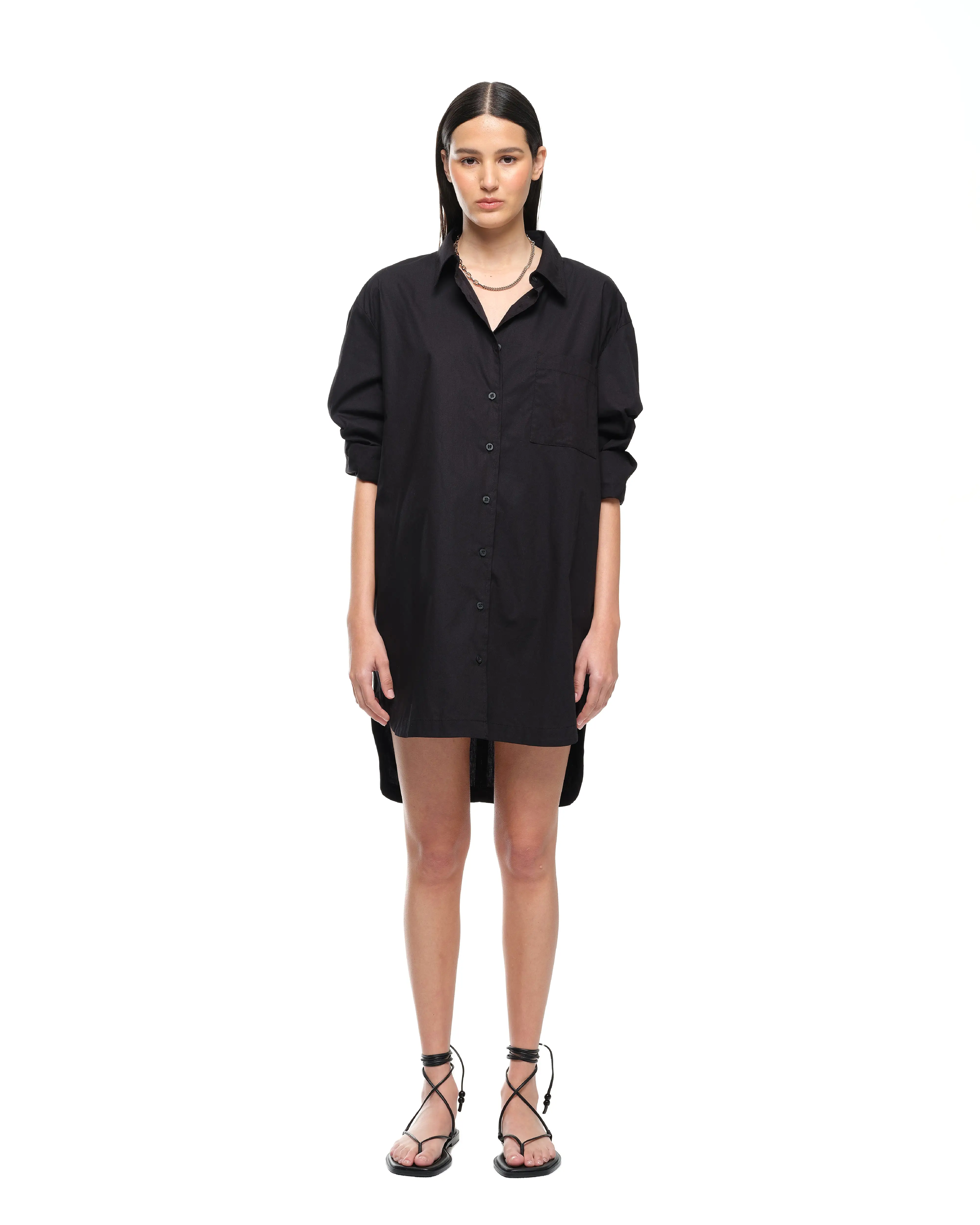 EVERYDAY SHIRT DRESS - BLACK