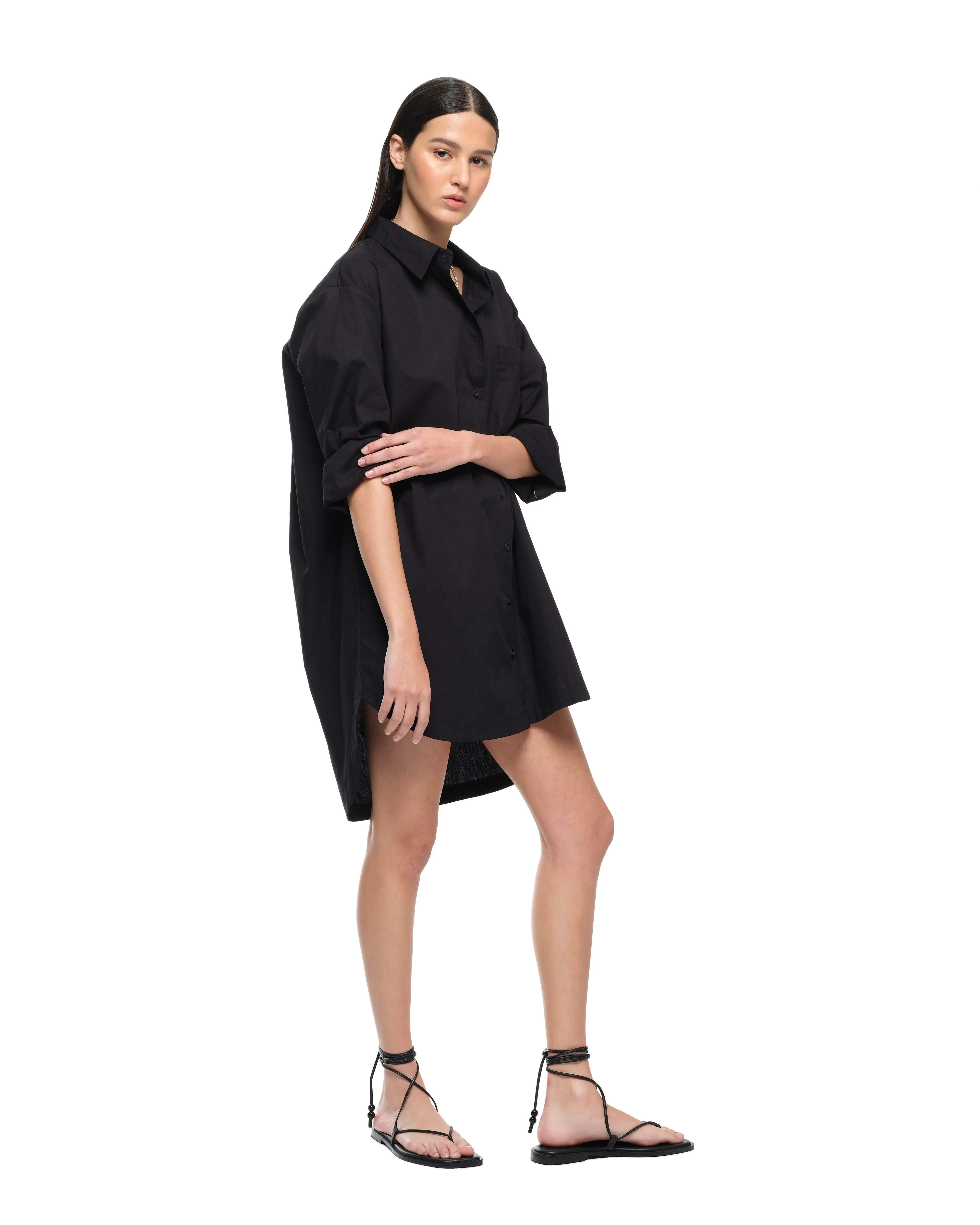 EVERYDAY SHIRT DRESS - BLACK