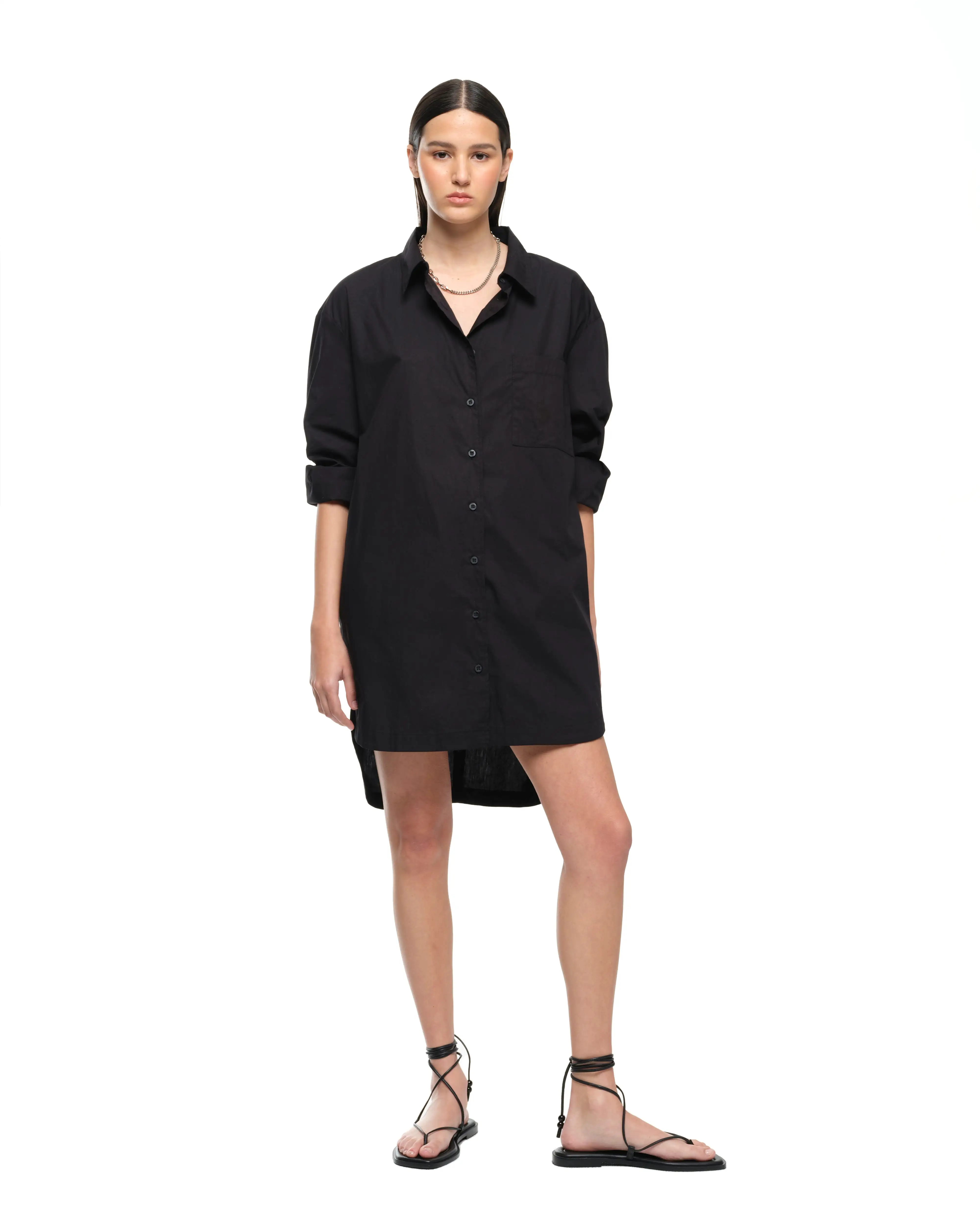 EVERYDAY SHIRT DRESS - BLACK