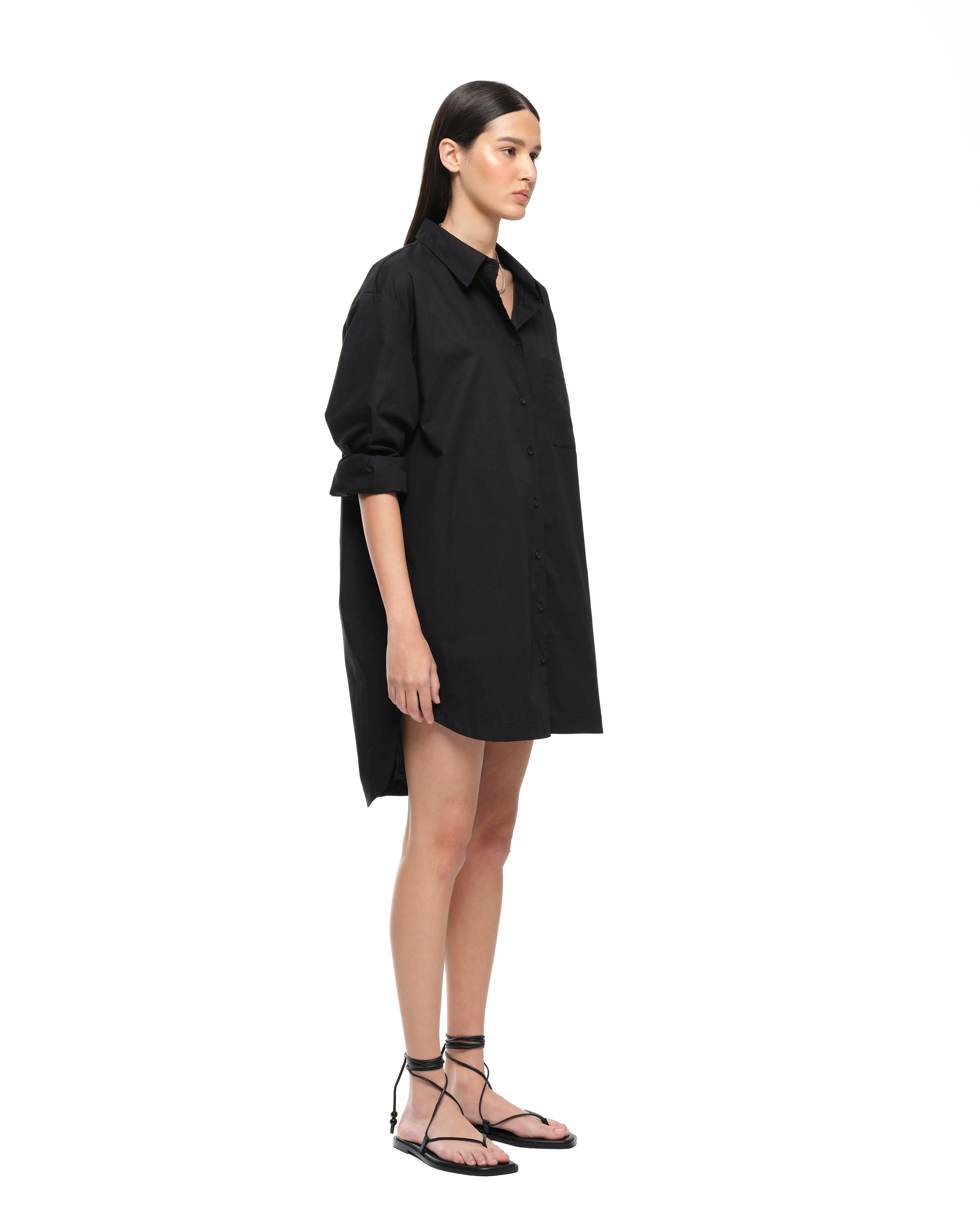 EVERYDAY SHIRT DRESS - BLACK