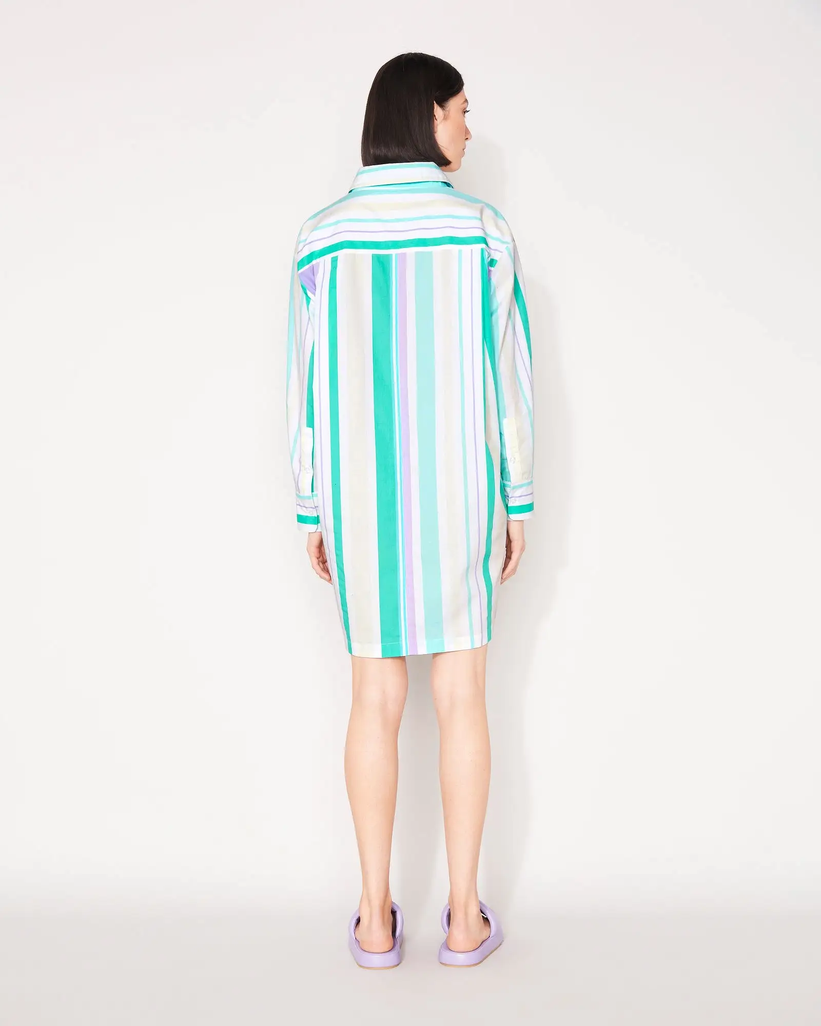 EVERYDAY SHIRT DRESS - LAVENDER MULTI STRIPE