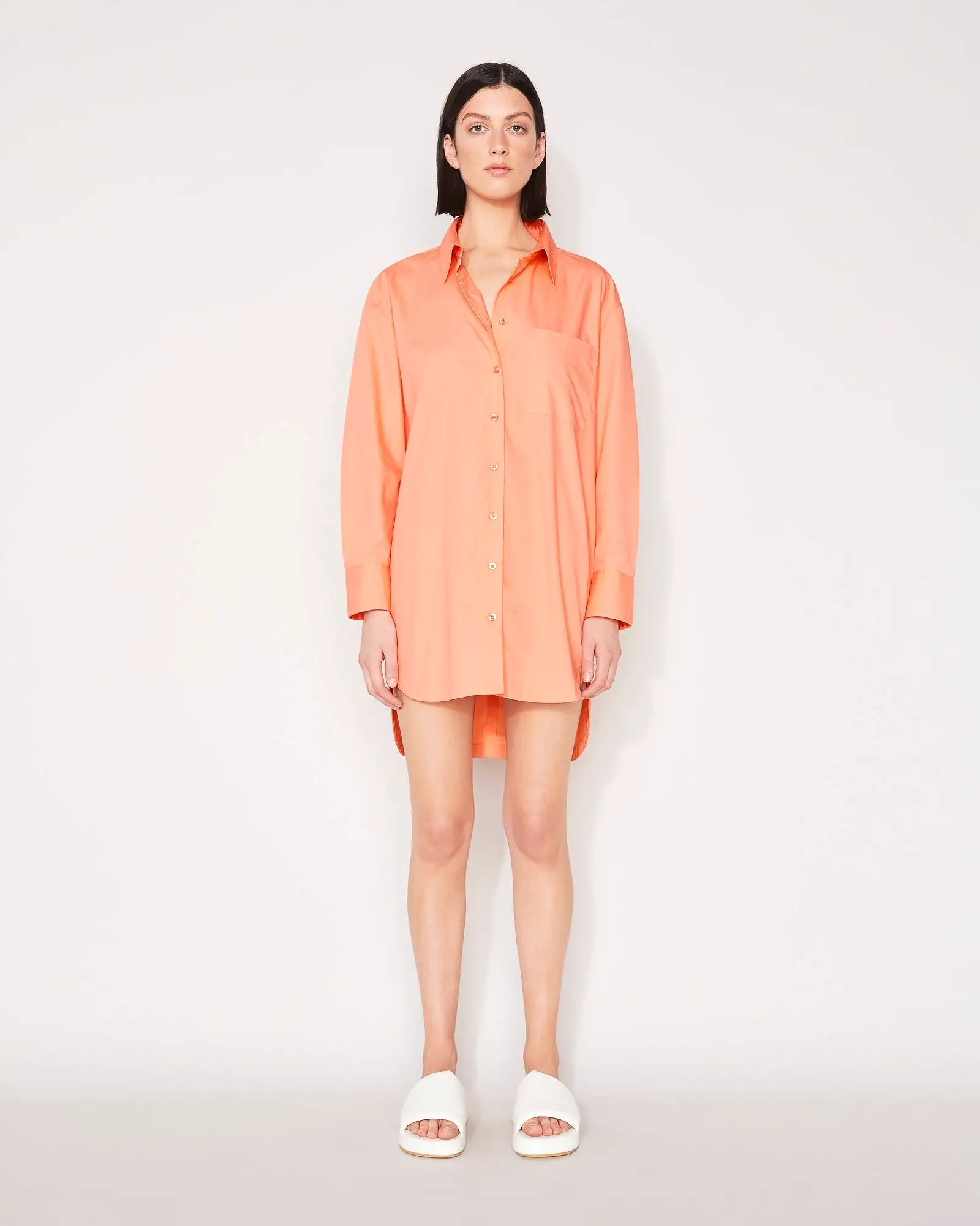 EVERYDAY SHIRT DRESS - PAPAYA PUNCH