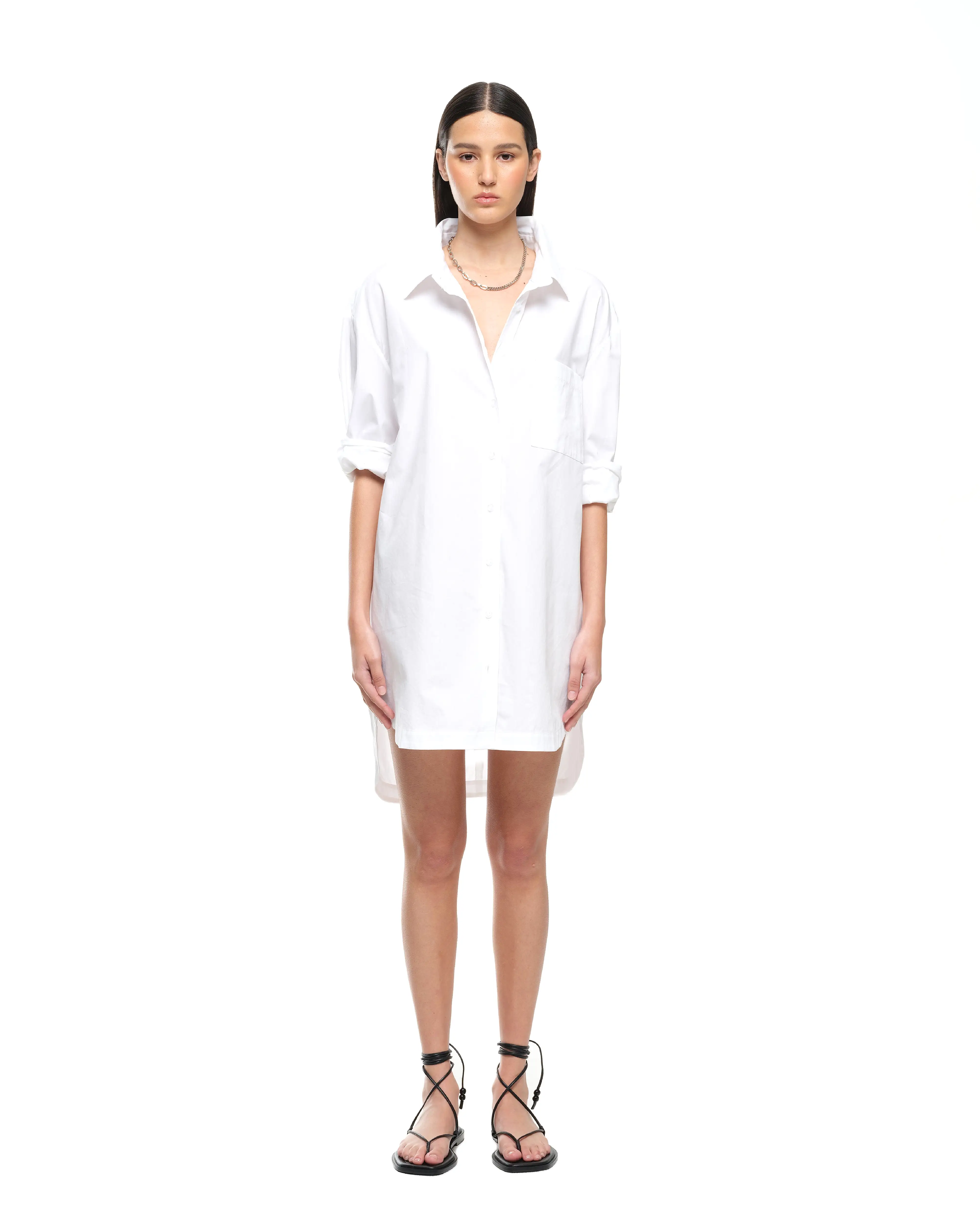 EVERYDAY SHIRT DRESS - WHITE