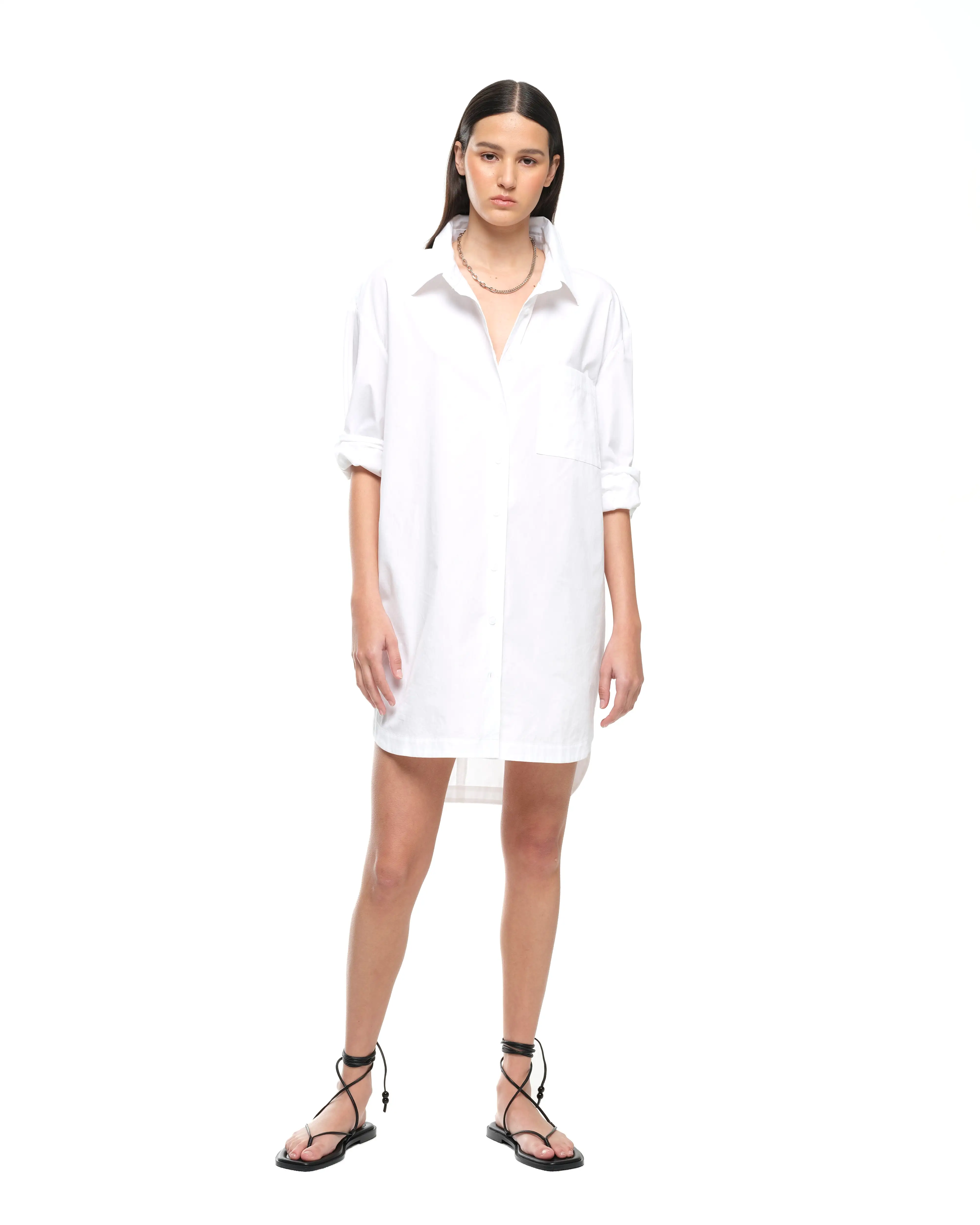 EVERYDAY SHIRT DRESS - WHITE