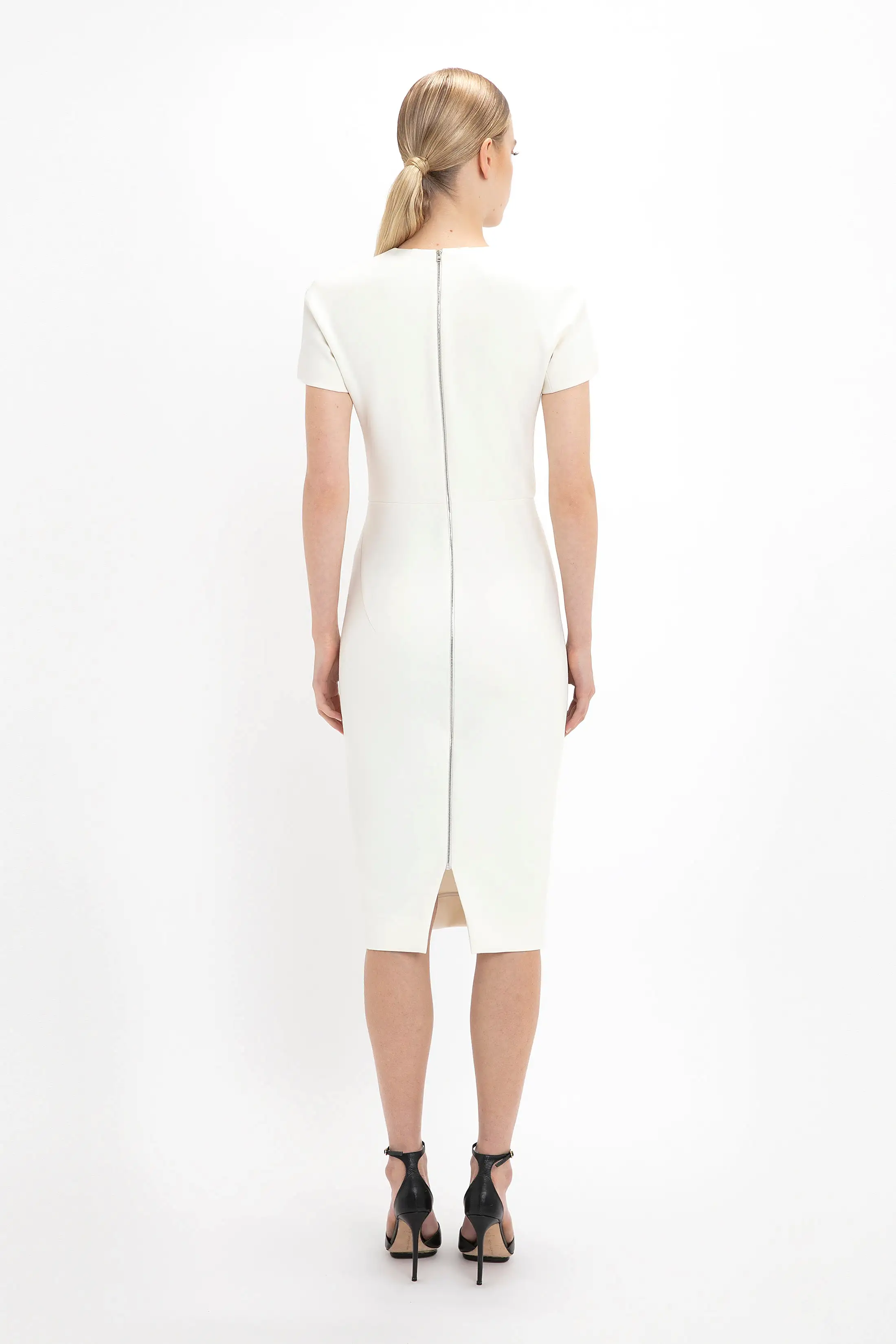 Fitted T-shirt Dress In Ivory