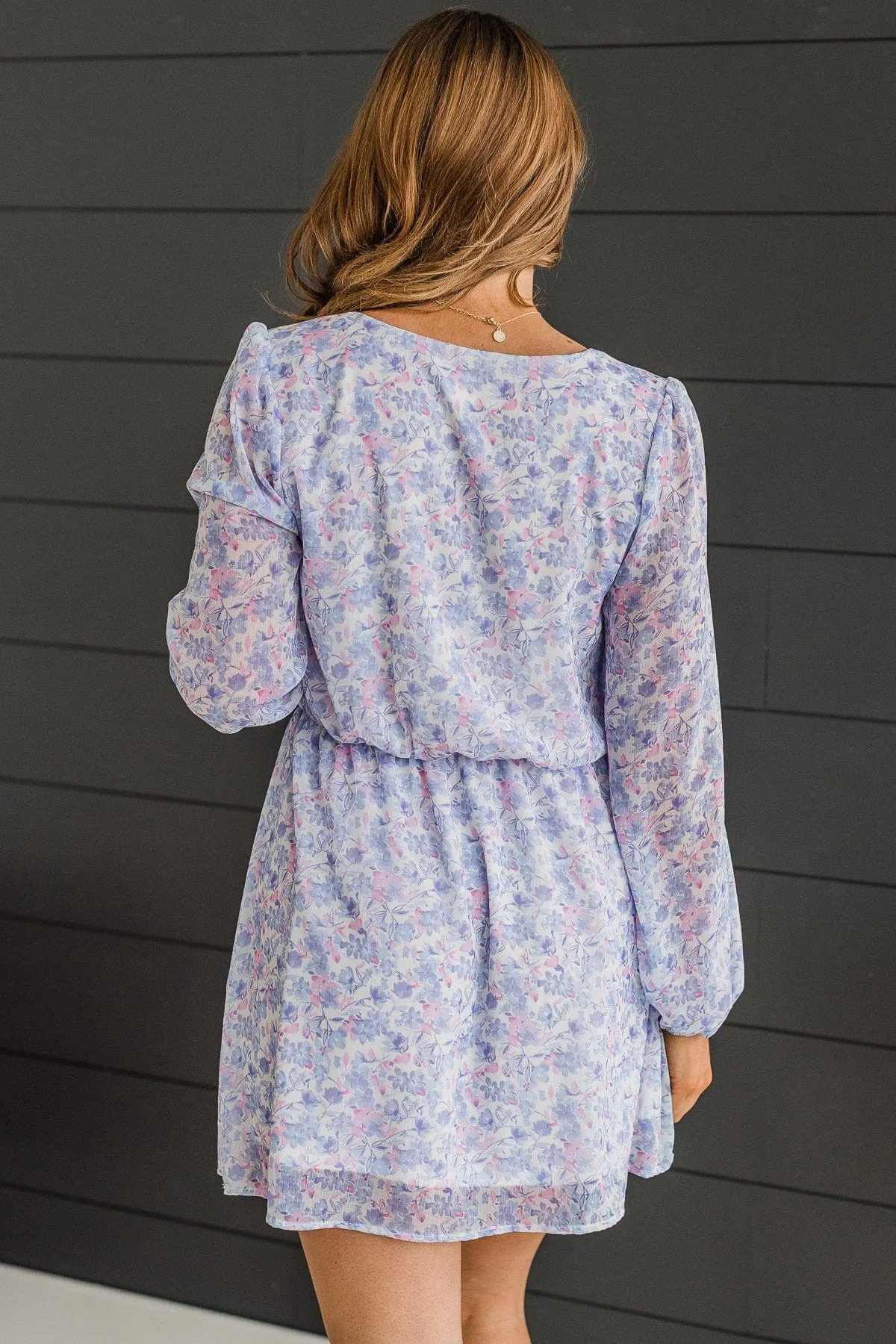 Flirting In Floral Dress- Lavender