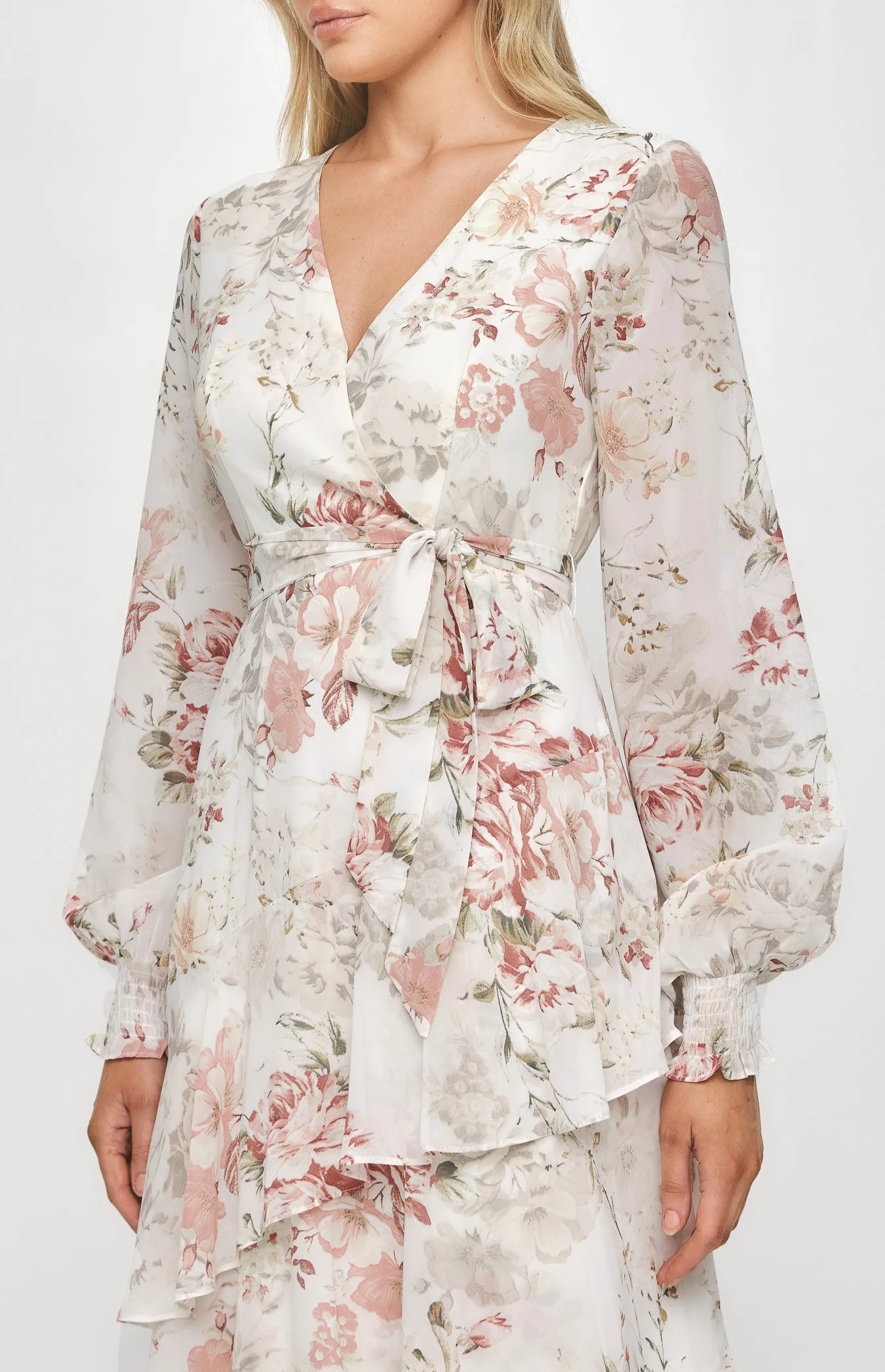 Floral Tiered Hem Midi Dress (ADR1151-2A) 