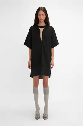 Frame Cut-Out T-Shirt Dress In Black