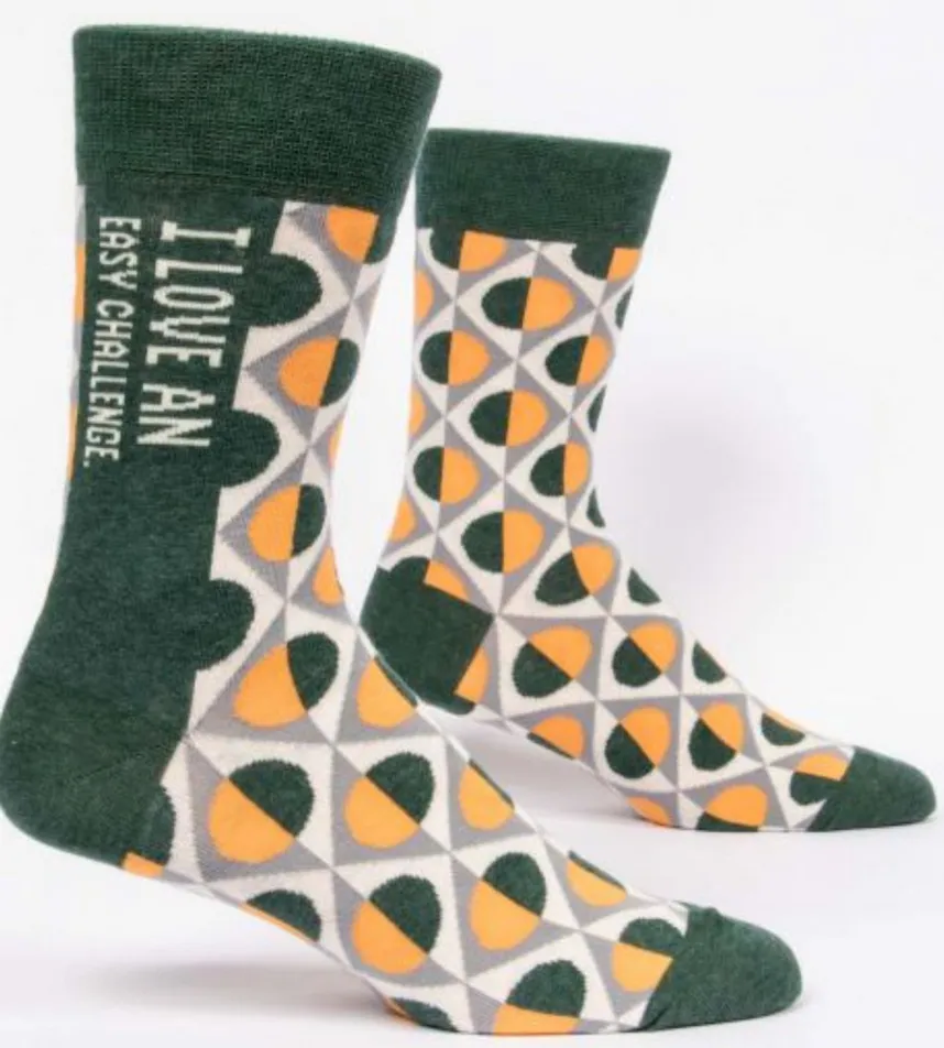 I Love An Easy Challenge Men's Crew Socks