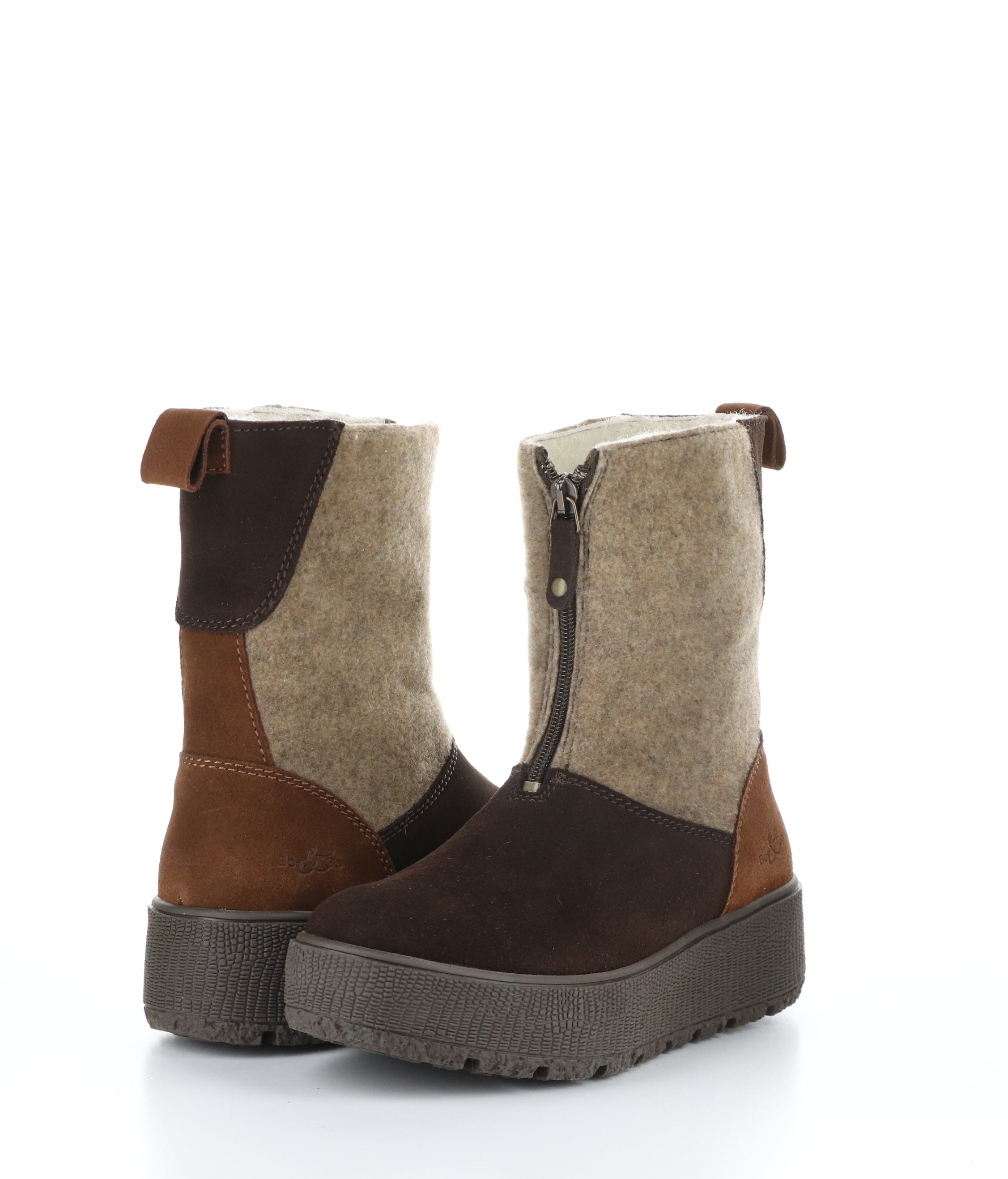 IGNITE COFFEE/BEIGE/NUT Round Toe Boots