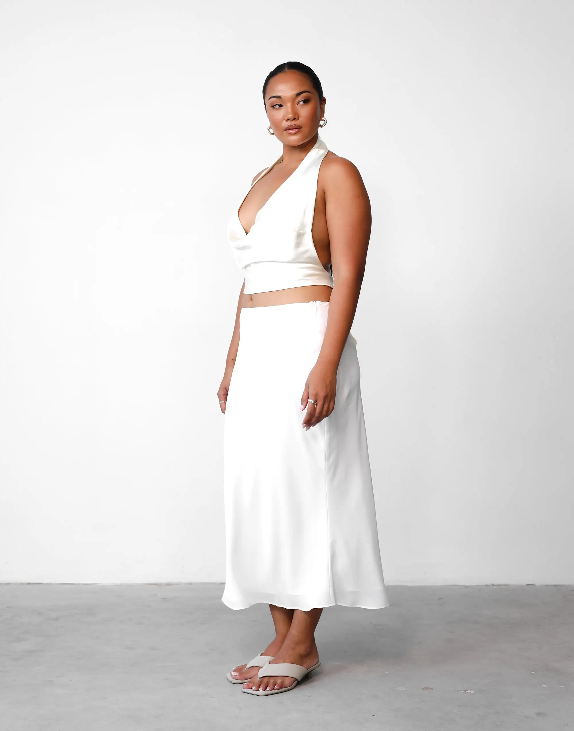 Isla Midi Skirt (White)