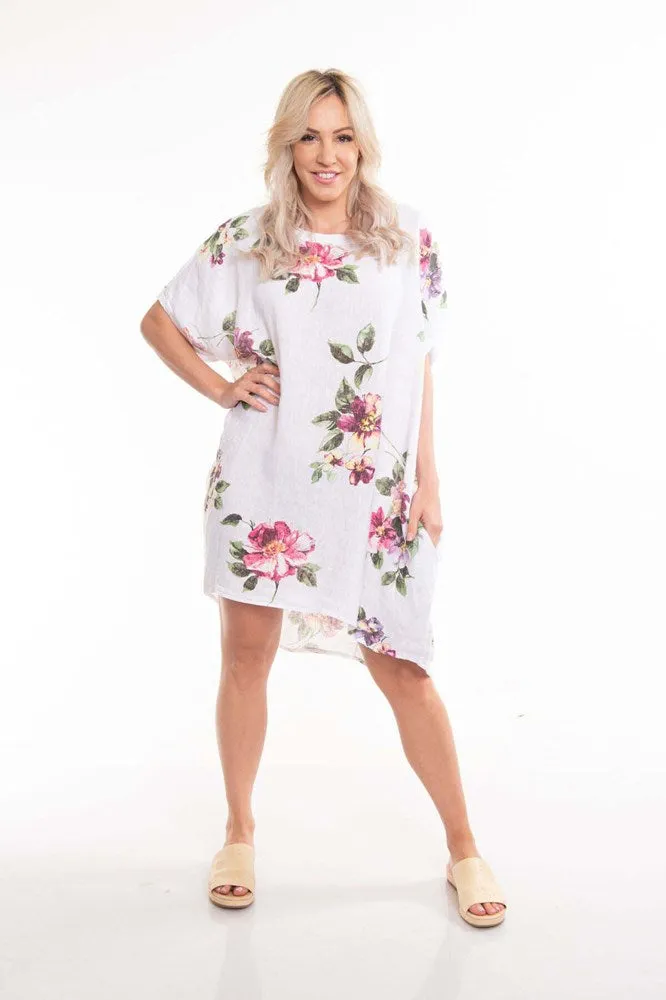 Italian Cartel Camo Floral Dress White