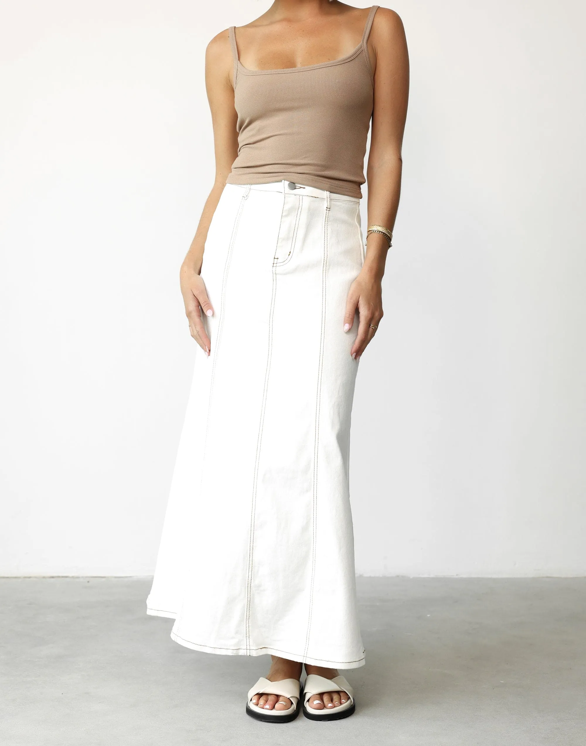 Kaylah Maxi Skirt (White)