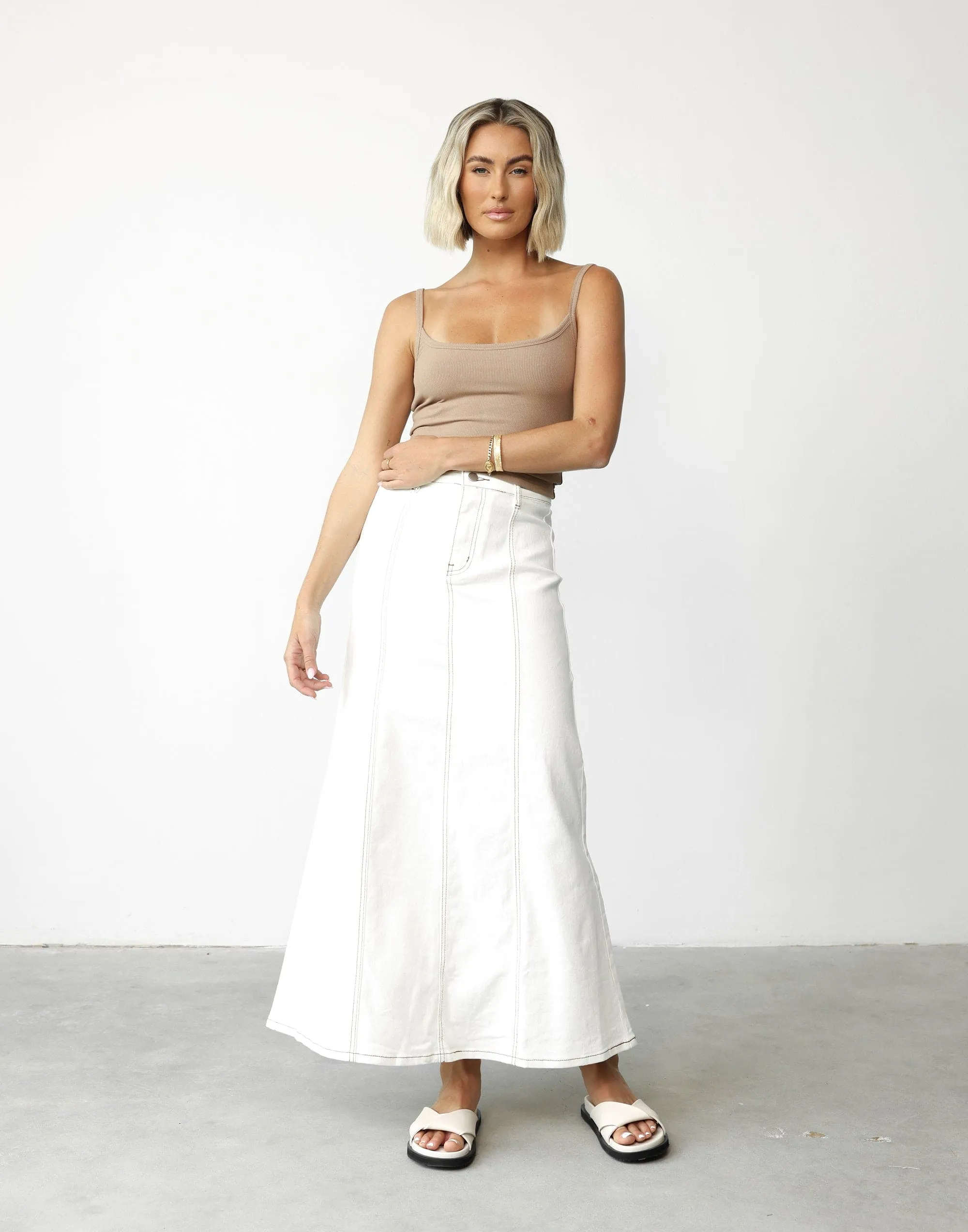 Kaylah Maxi Skirt (White)