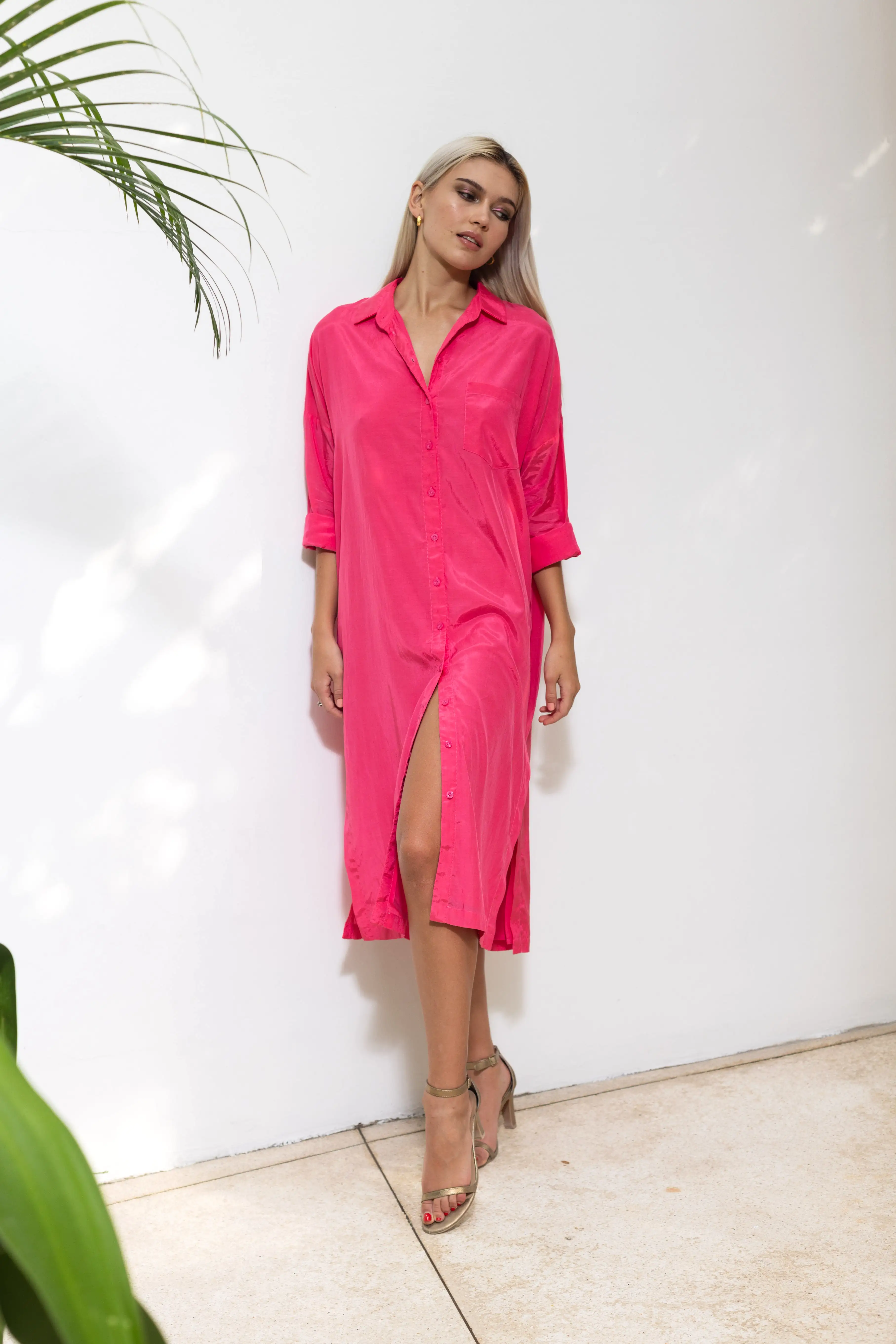 Lani Shirt Dress - Fuchsia Fun