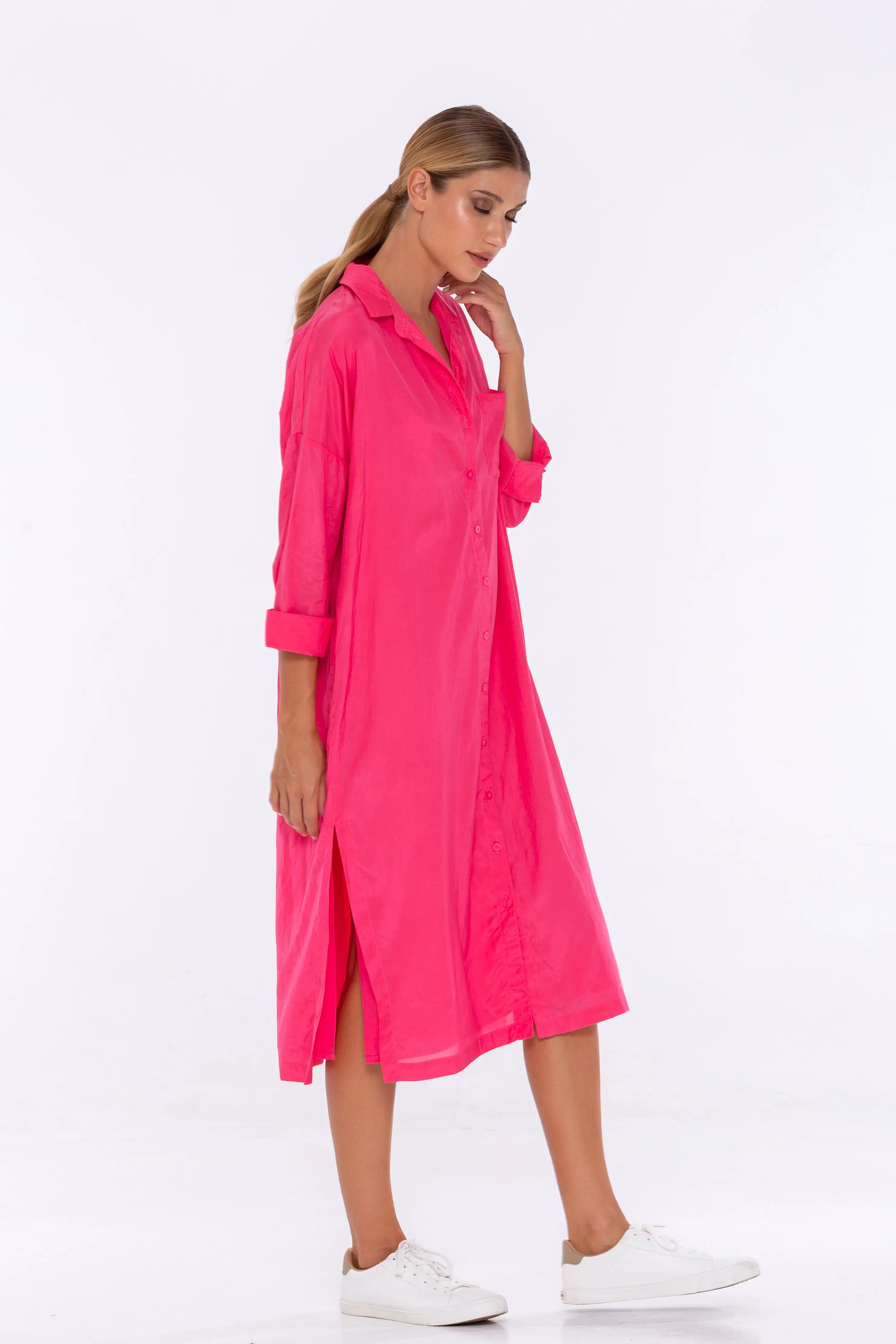 Lani Shirt Dress - Fuchsia Fun