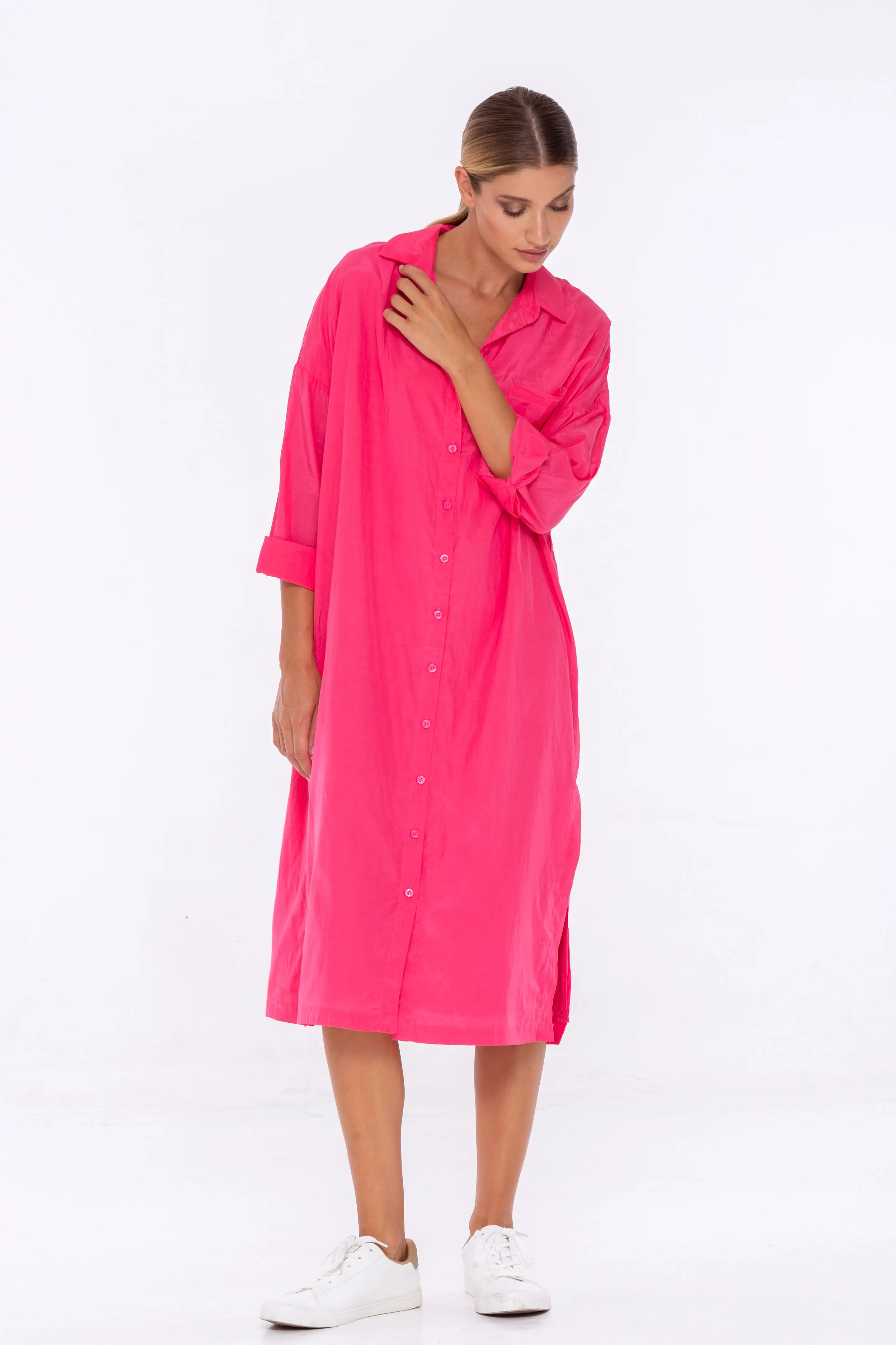 Lani Shirt Dress - Fuchsia Fun