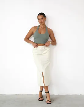 Leiya Midi Skirt (Beige)