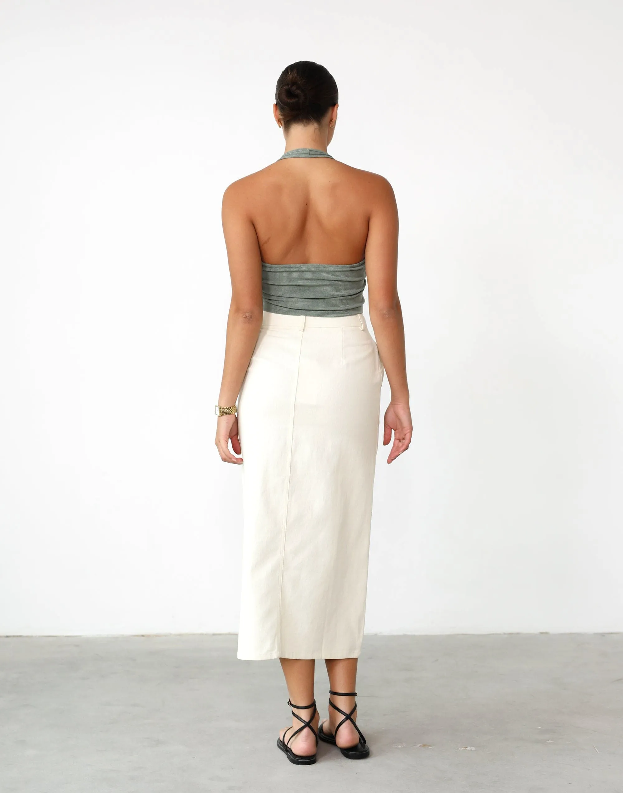 Leiya Midi Skirt (Beige)