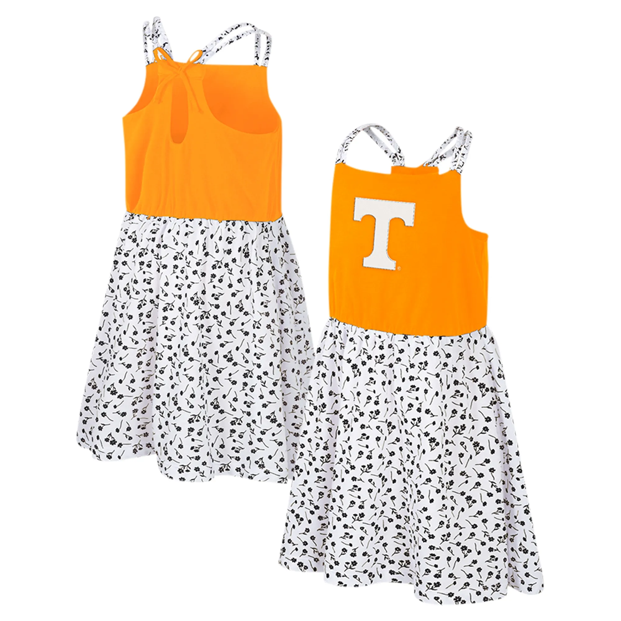 Lids Girls Youth Colosseum Tennessee Orange/White Tennessee Volunteers Robin Floral Dress