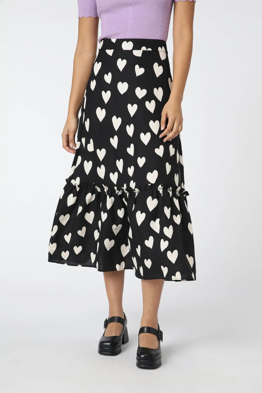 Love Hearts Midi Skirt