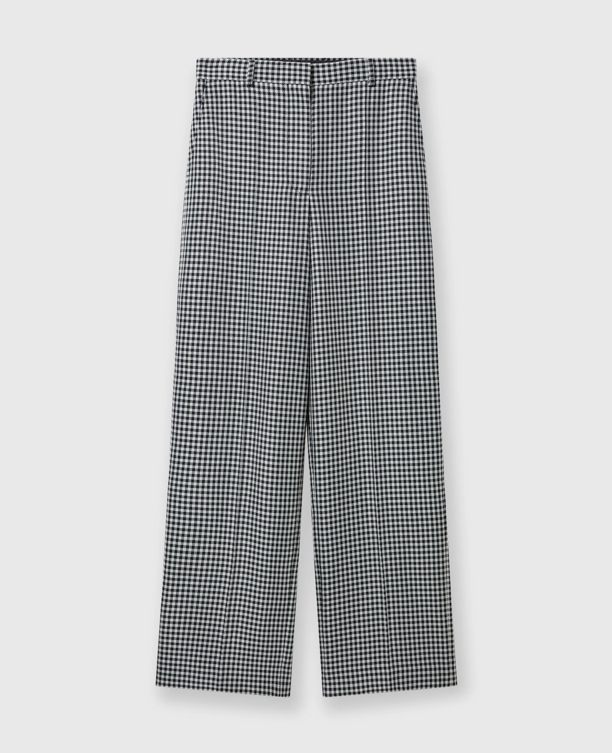 Low-Rise Check Straight-Leg Pants