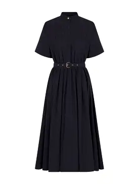 MACROCANNAGE MIDI DRESS WITH BELT