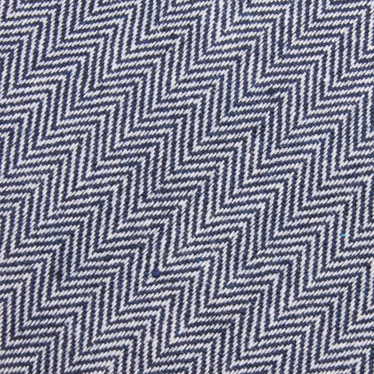 Navy Blue Herringbone Linen Pocket Square