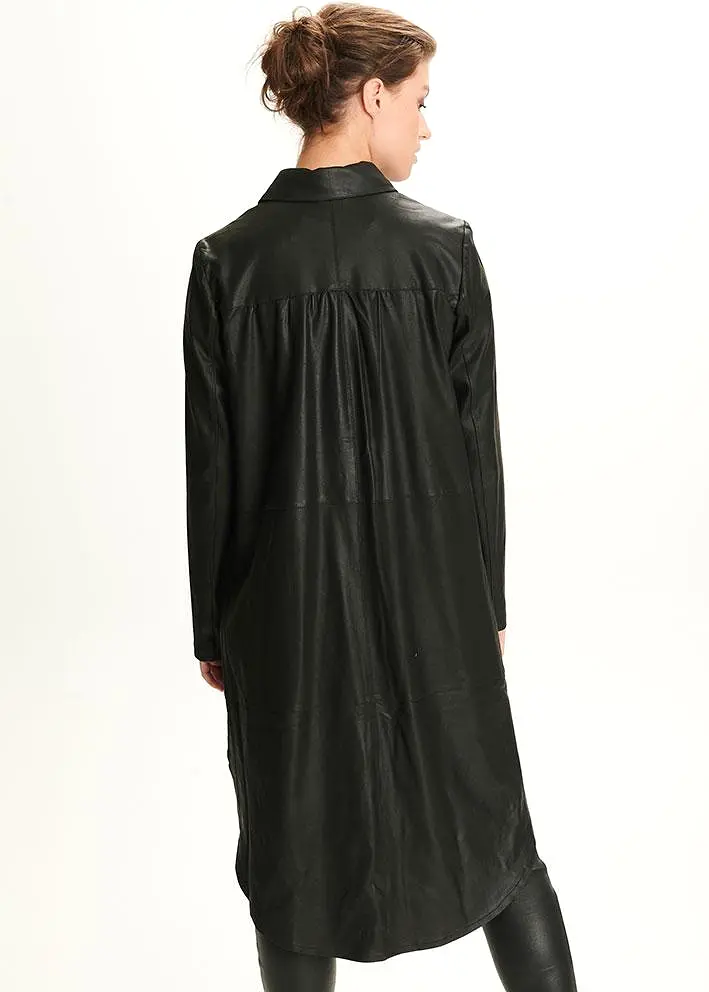 Notyz Oversized Shirt Dress 11112 Skindkjole - black with gold