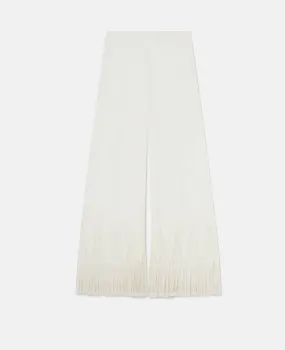 Open-Knit Fringe Wide-Leg Pants