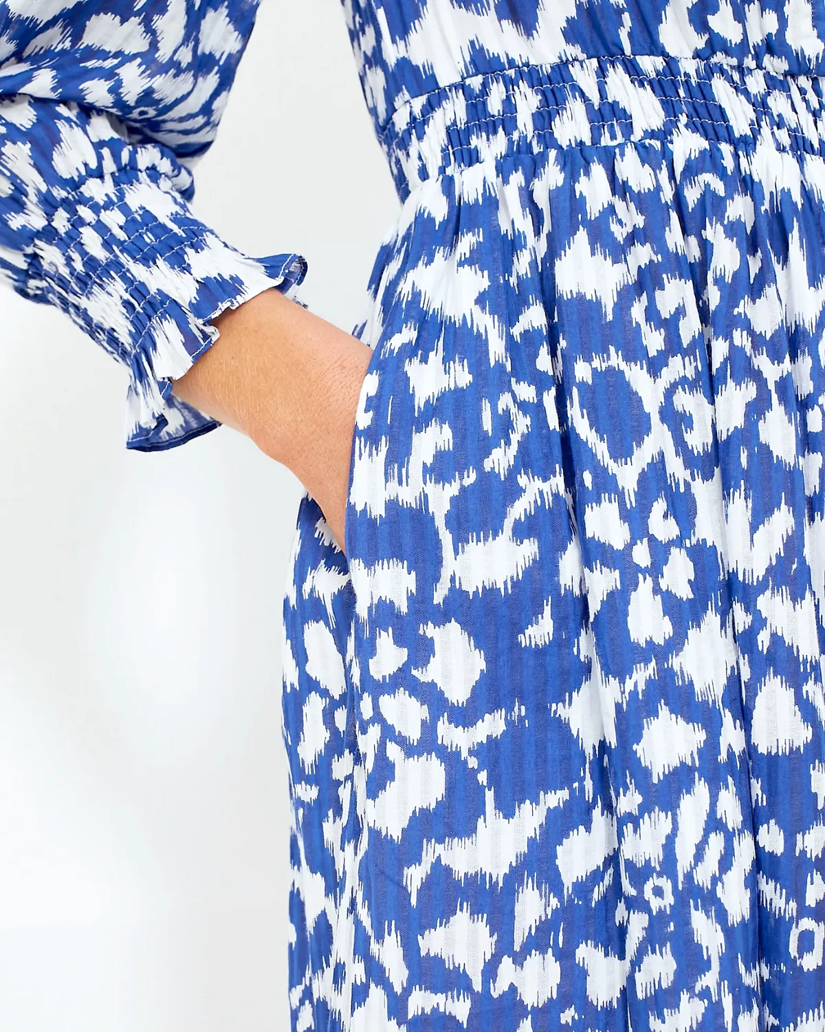 Pearl Maxi Shirt Dress (Bluing)